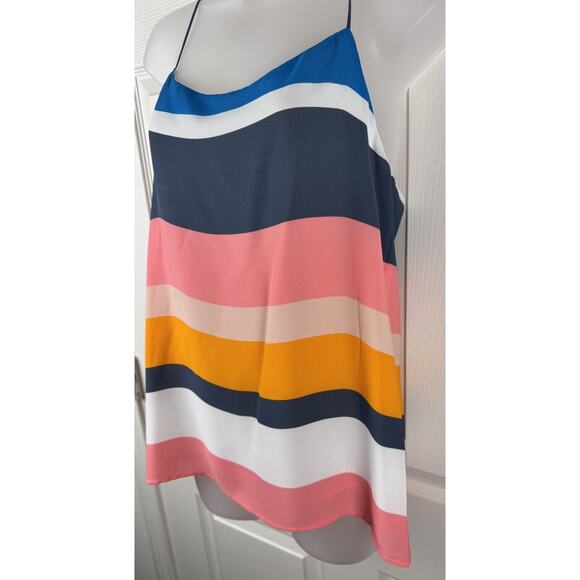 Ann Taylor LOFT Colorblock Racerback Fluid Cami, Multi Colored, Size XS, 48-004 - Picture 2 of 16